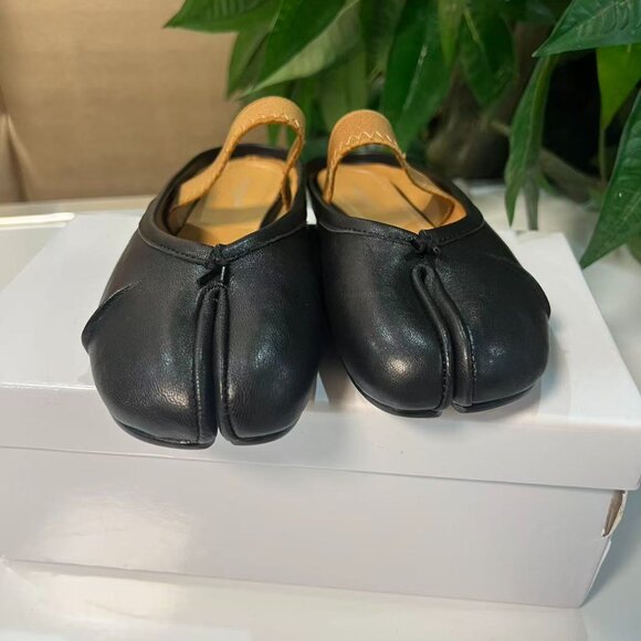 Maison Margiela Tabi Ballet Flats Black Size 39 US9 w/ Elastic Band Japan - Picture 5 of 7
